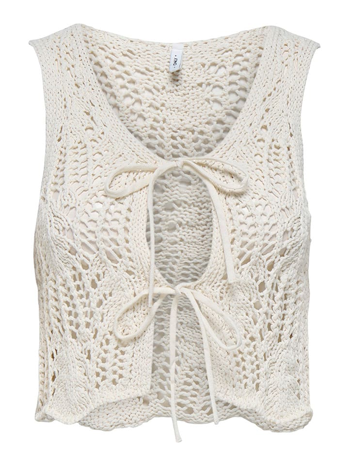 ONLY Strickweste in Creme günstig kaufen