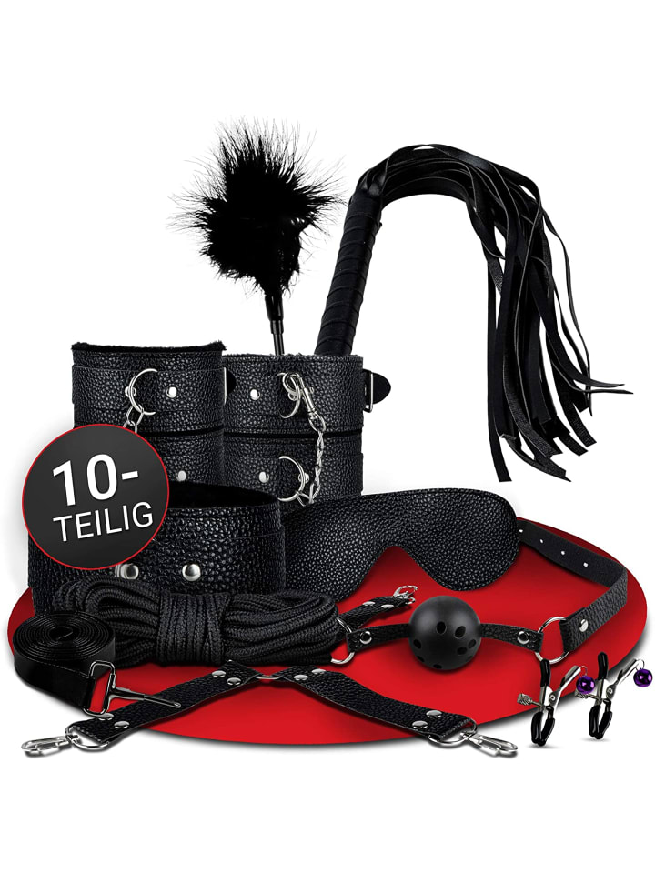 SAMORE 10tlg. Bondage-Set in schwarz günstig kaufen onesize