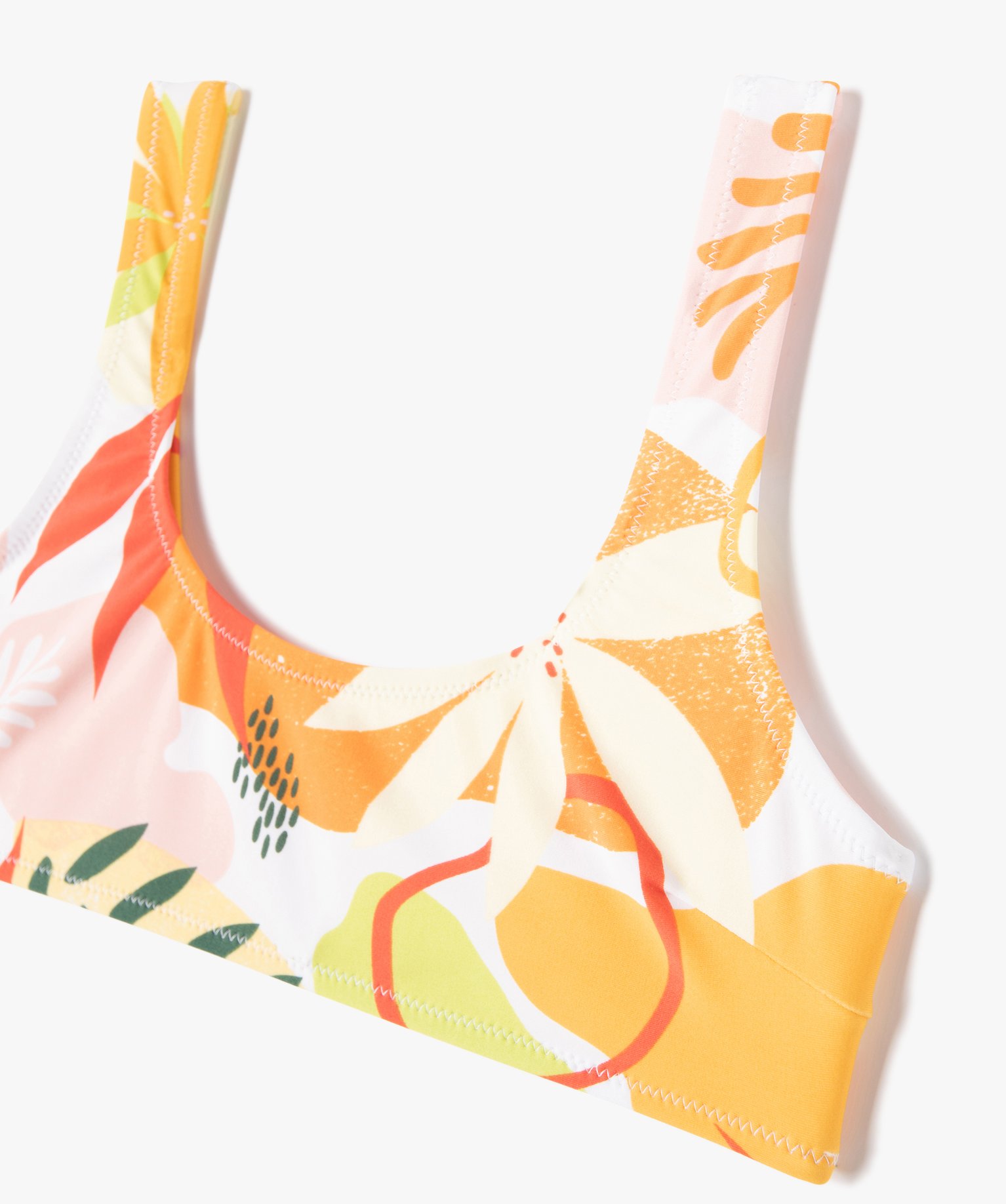Maillot de bain fille 2 pièces à motif feuillage imprime | GEMO