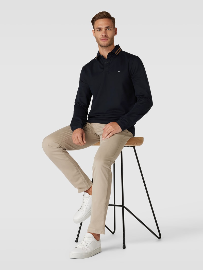 Poloshirt mit Polokragen in marineblau