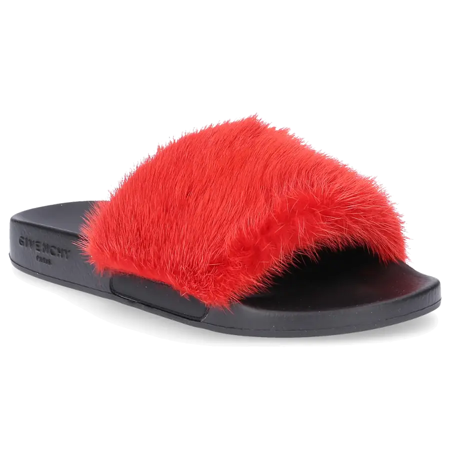 Givenchy - Pantoletten PARIS Kautschuk Nerz - rot