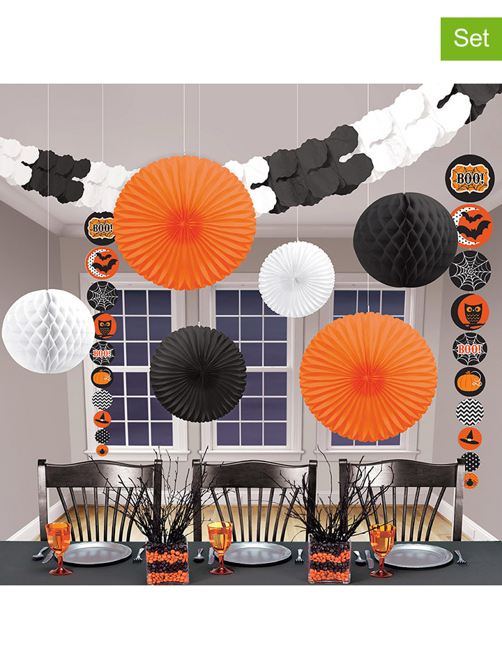 amscan Dekohänger in Orange/ Schwarz/ Weiß - 9 Stück günstig kaufen onesize