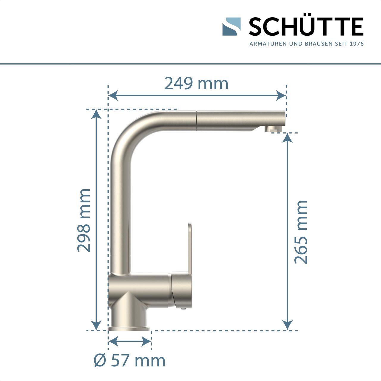 Schütte Küchenarmatur LONDON mit Geschirrbrause, Edelstahloptik