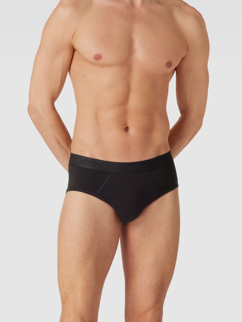 Slip mit elastischem Logo-Bund in schwarz