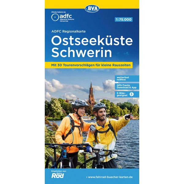 ADFC-REGIONALKARTE OSTSEEKÜSTE SCHWERIN, 1:75.000 - Fahrradkarte
