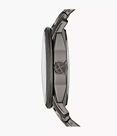 Fossil Herrenuhr Machine 3-Zeiger/Datum Edelstahl Grau