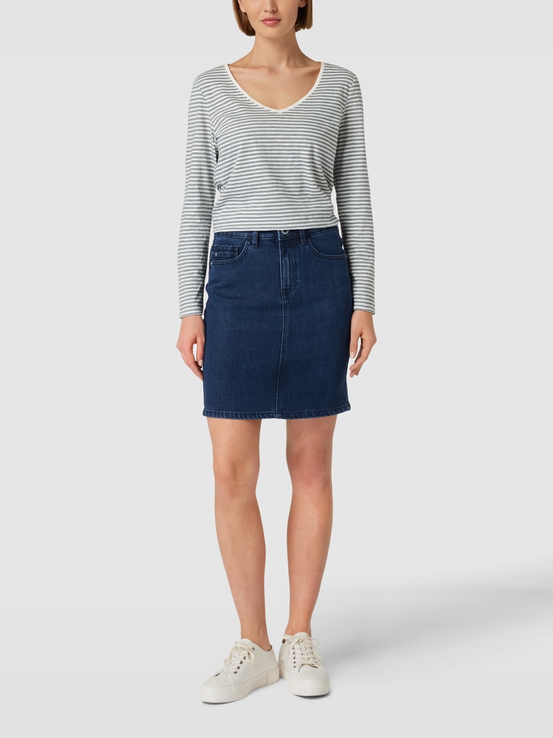 Jeansrock mit Label-Detail in dunkelblau