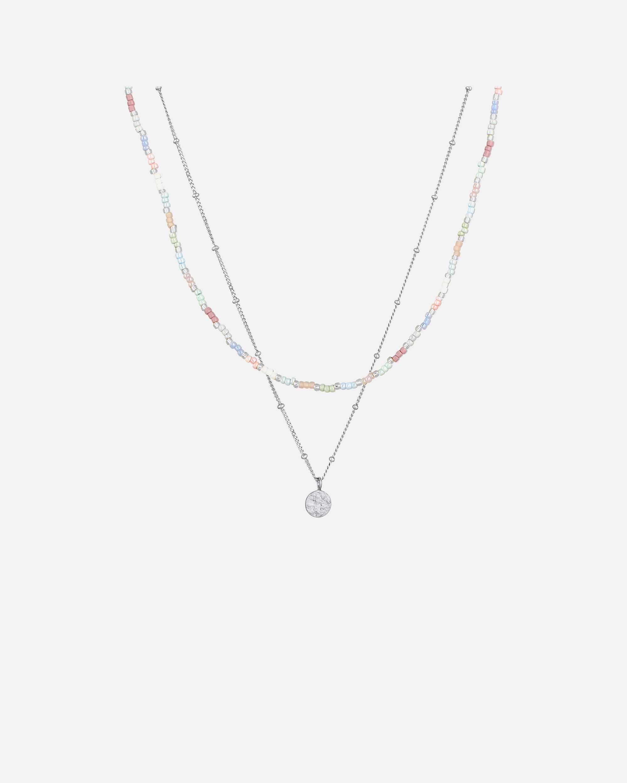 Elli Elli pelenka nyaklánc nőknek, medál plakett, nejlon lánc, 925 sterling ezüst, nyár/tengerpart, 42 cm