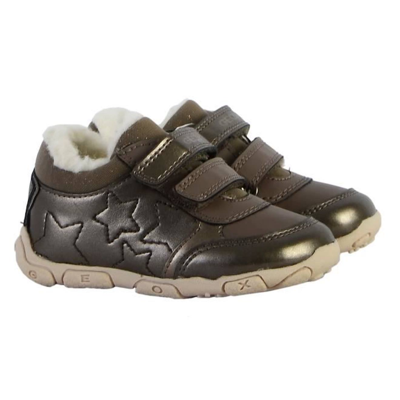 Basket Cuir Enfant Geox Balu gris