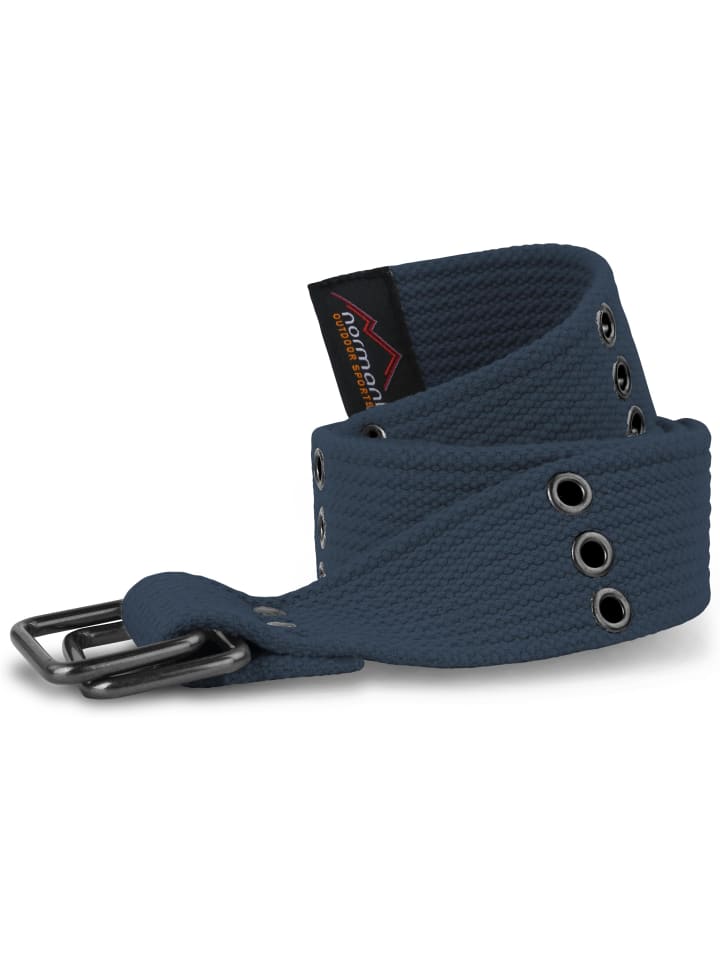 Normani Outdoor Sports Baumwoll-Gürtel mit Ösen Wadi in Navy günstig kaufen 110 cm