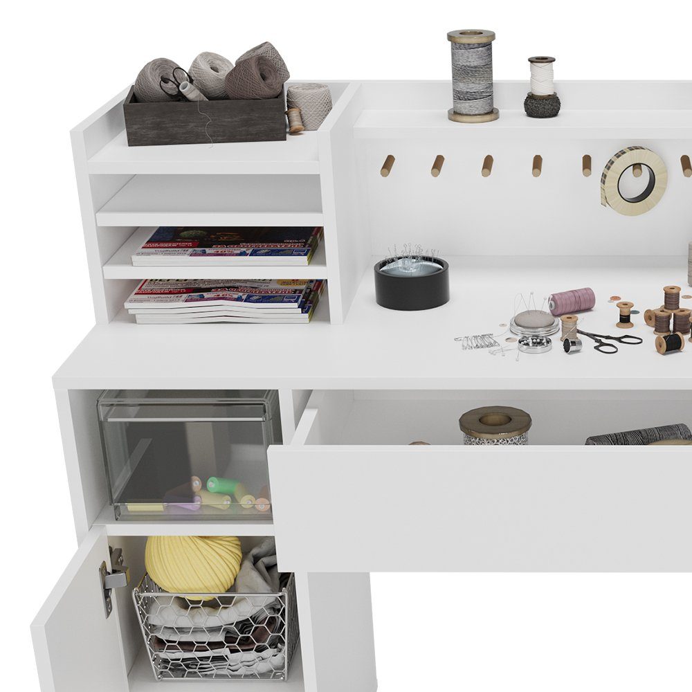 Vicco Schreibtisch Basteltisch XL Weiß