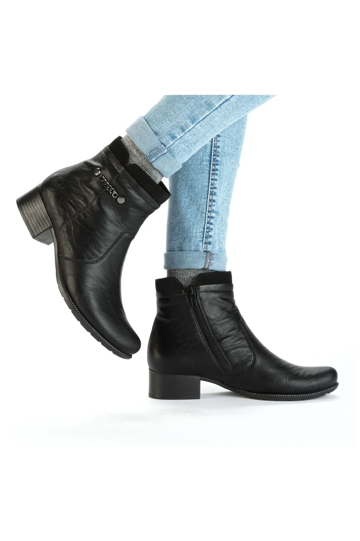 Rieker  Stiefelette - Schwarz - Blockabsatz