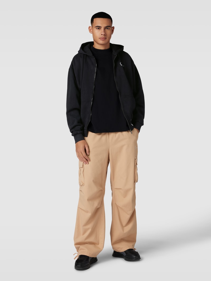 Sweatjacke mit Label-Stitching in black