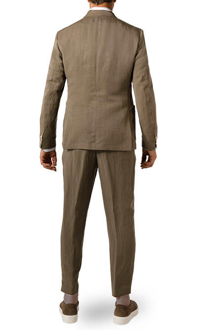 BOSS, Anzug Hanry-Perin, Slim Fit, Lyocell-Leinen ungefüttert, khaki