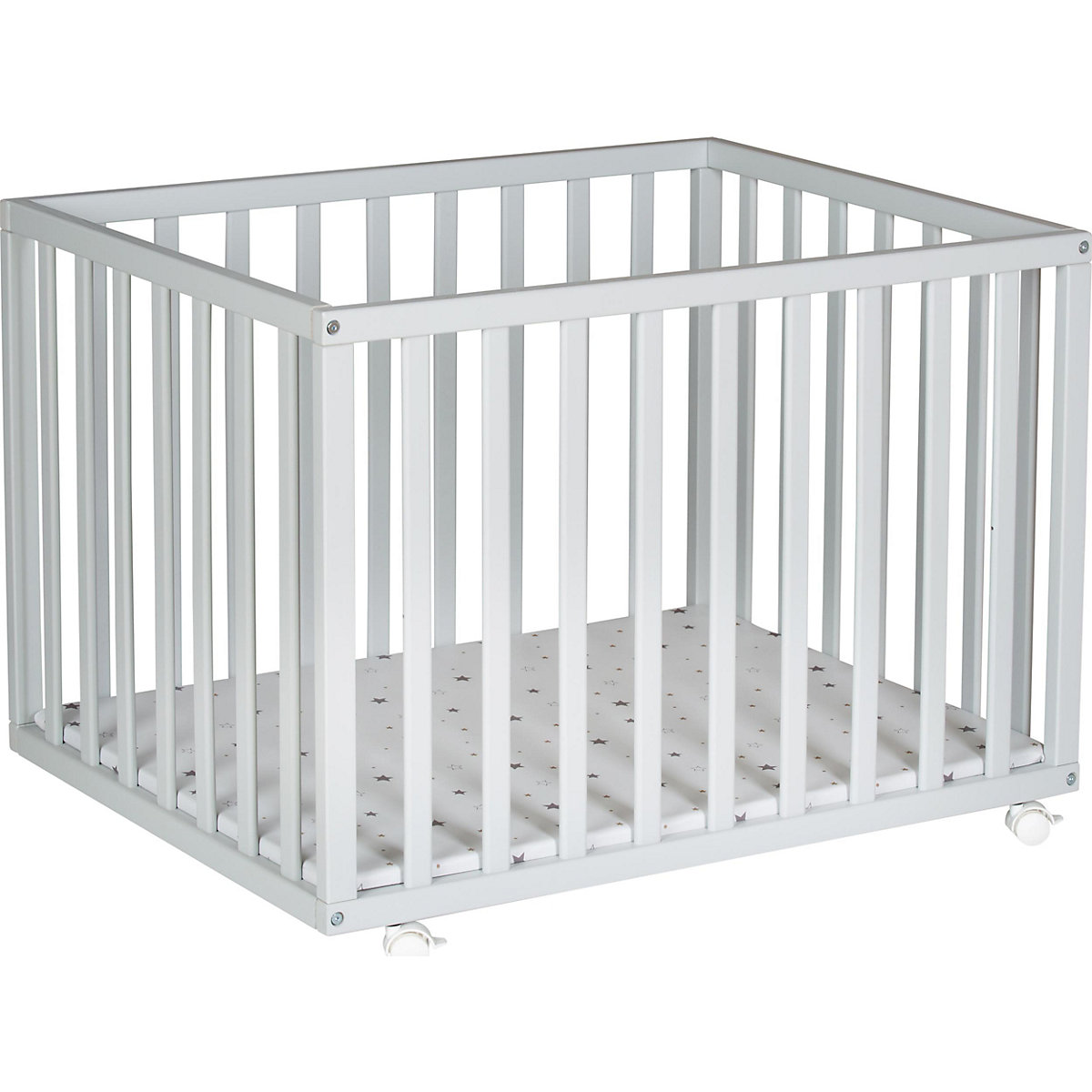 Laufgitter Scandic, hellgrau lackiert, B75 x L97 x H70 cm
