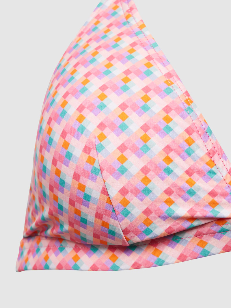Bikini-Oberteil mit Allover-Muster in pink