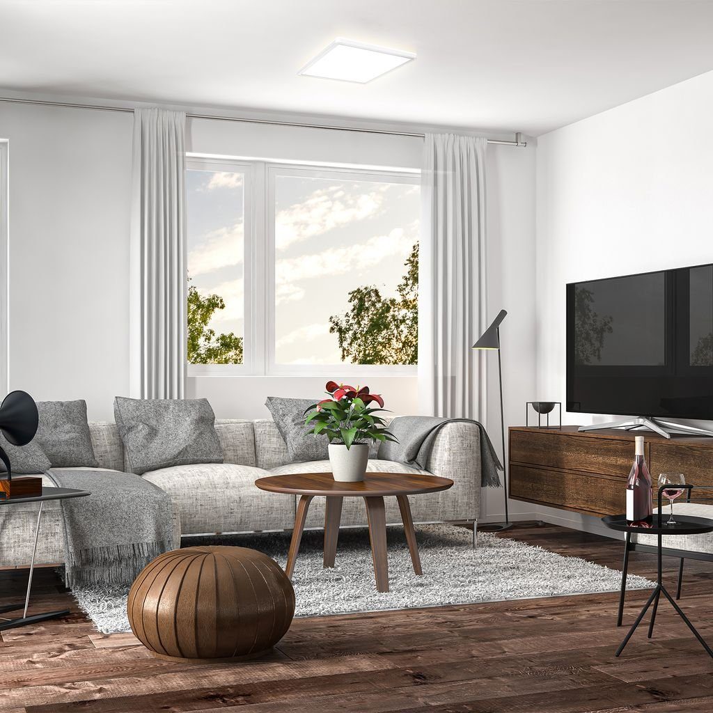 B.K.Licht Deckenleuchte LED Decken-Panel 293x293x28mm dimmbar Backlight Ultra-flach - BKL1311, Dimmfunktion, LED fest integriert, Neutralweiß, Deckenlampe 18W 2400lm Memory-Funktion 4000K neutralweiß - Farbe: Weiß