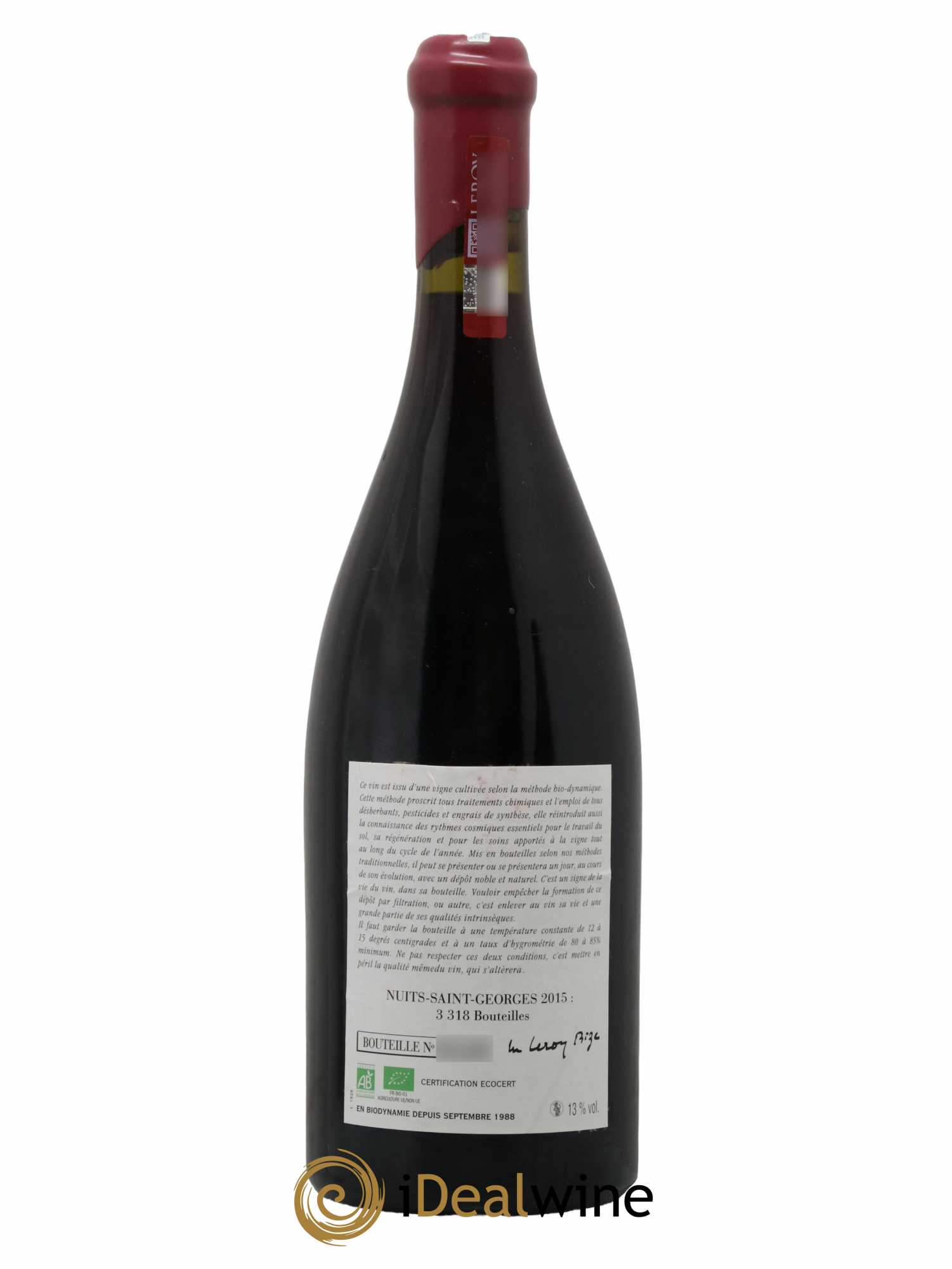 Nuits Saint-Georges Leroy (Domaine)  2015 - Lot de 1 Bouteille