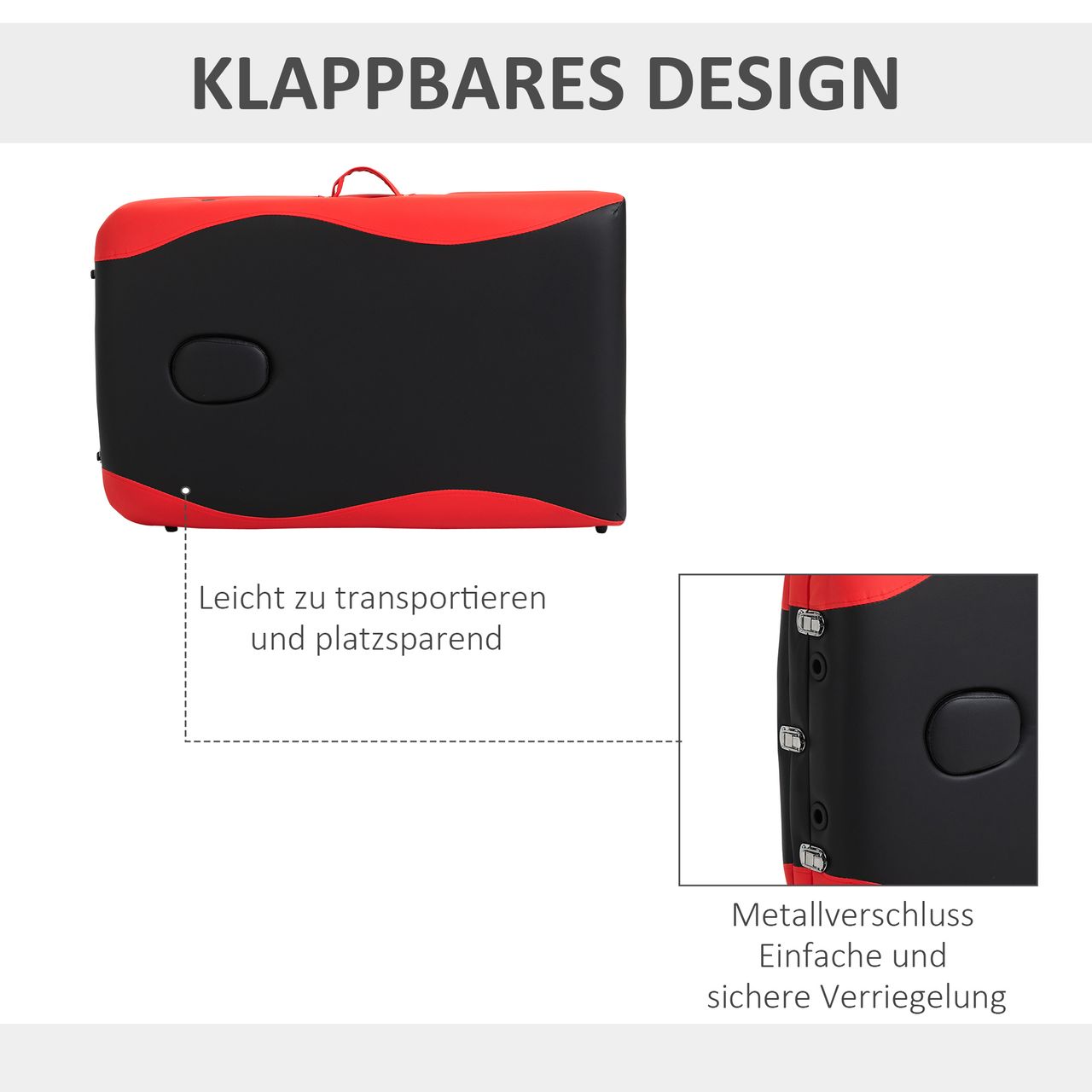 HOMCOM Massageliege, Alu Kunststoff