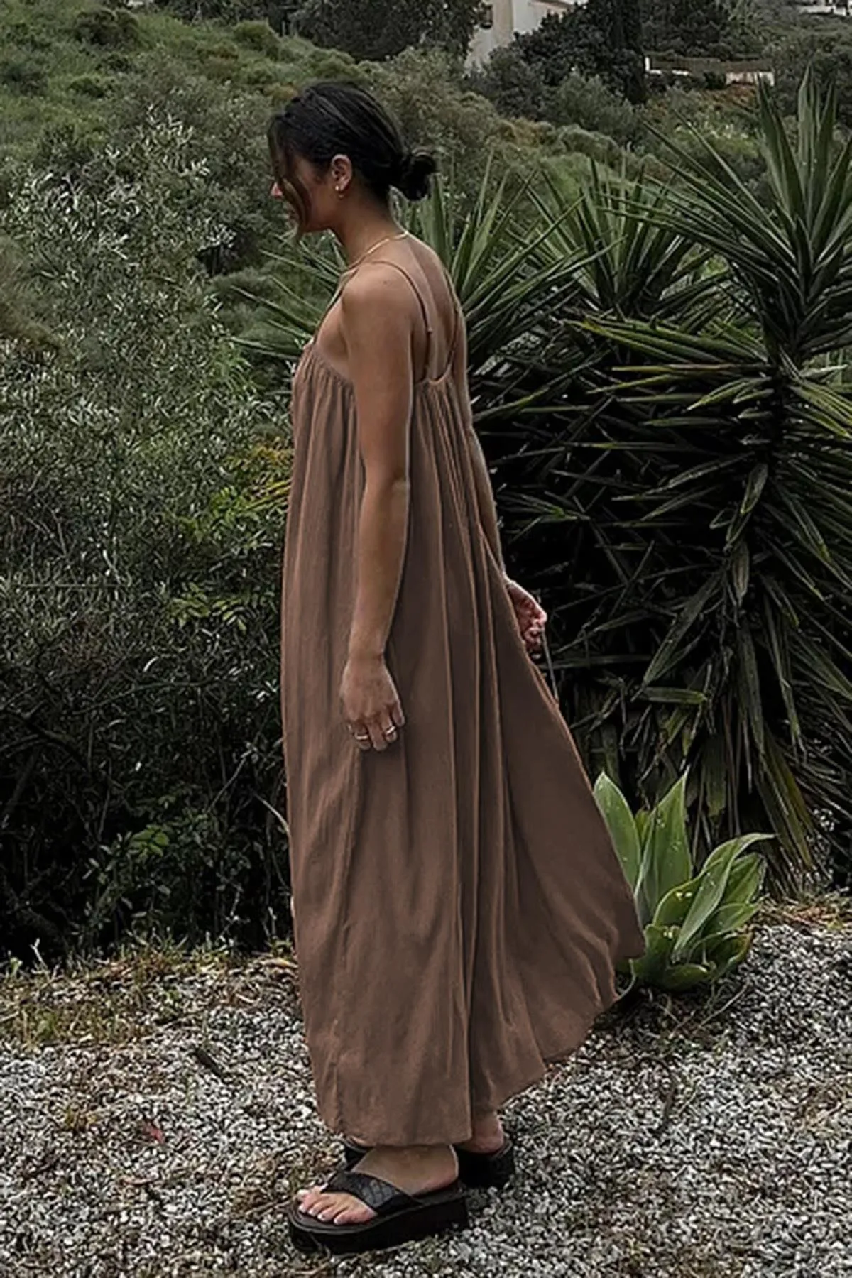 Madmext  Langes Wickelkleid mit Nerzriemen Mg1720