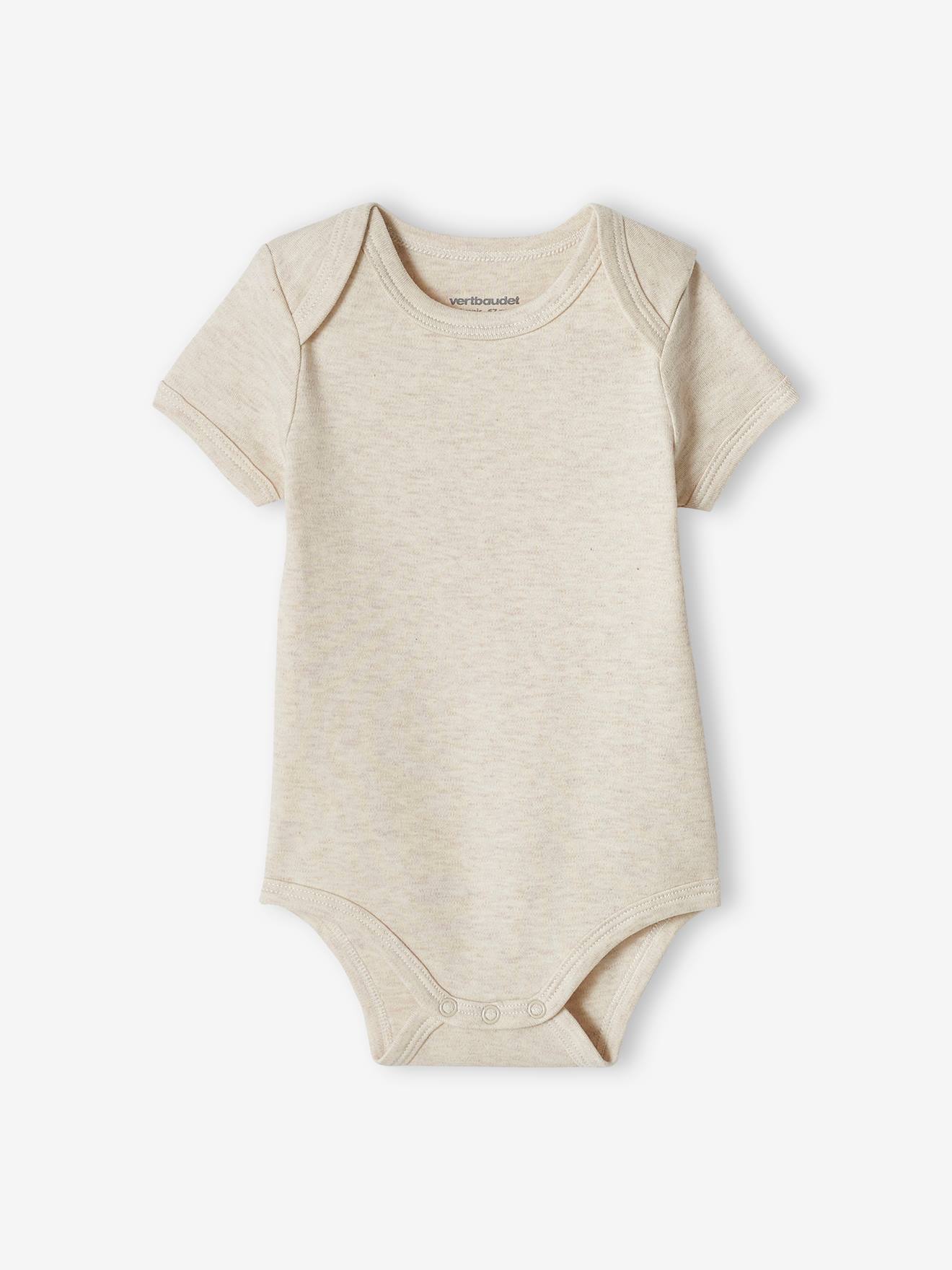 Vertbaudet 5er-Pack Baby Schlupfbodys mit Elefanten Oeko-Tex - wollweiß