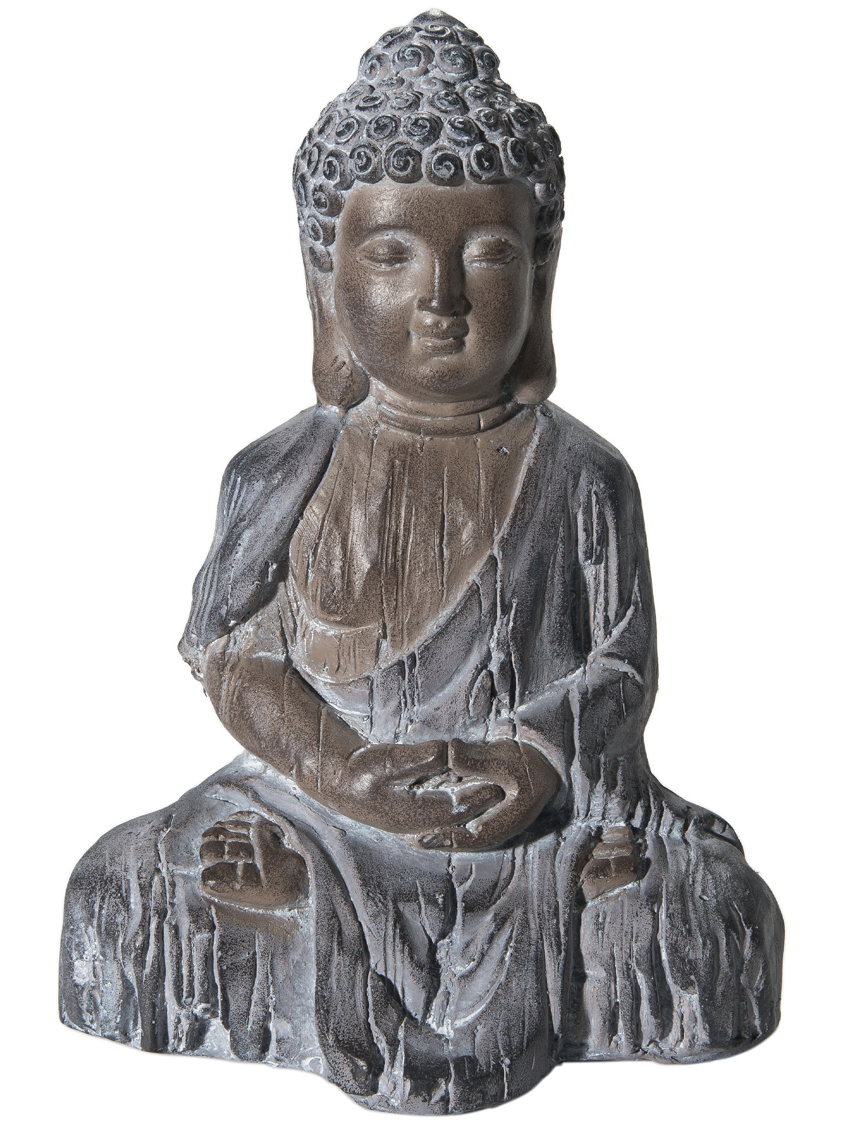 Buddha Smile Figur, Grau