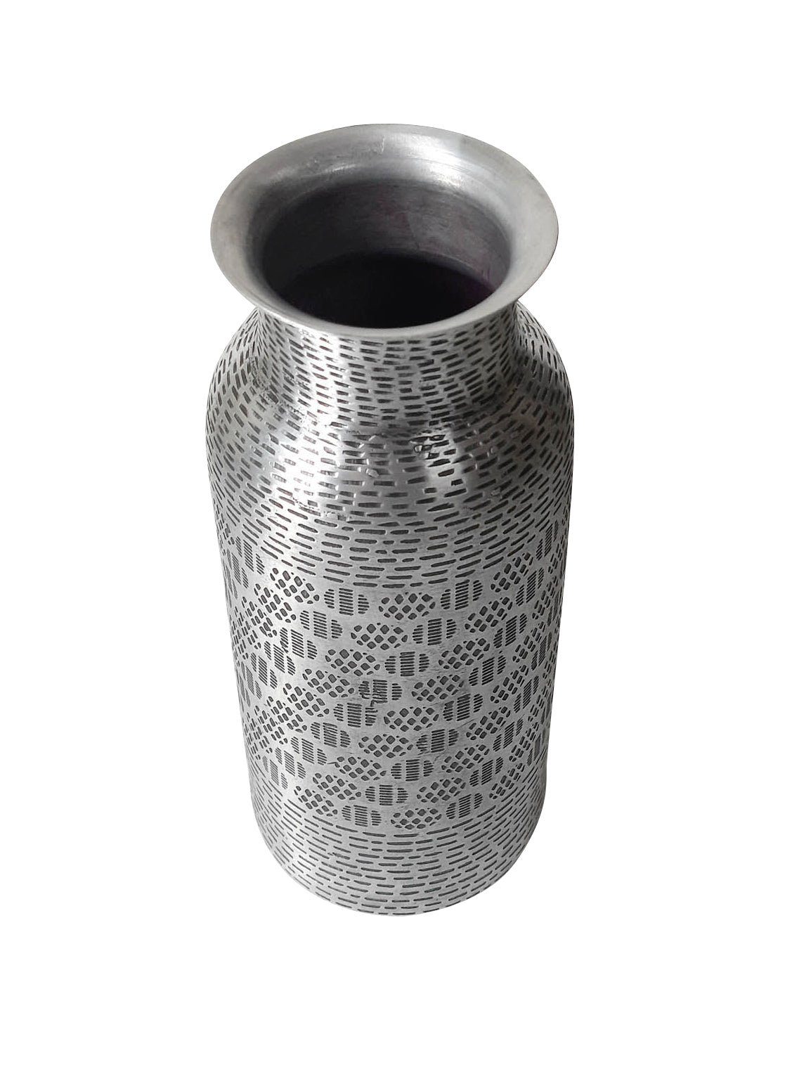 LaLe Living Dekovase Vase Kaela gehämmert in Silber, H: 26cm, Ethno Look