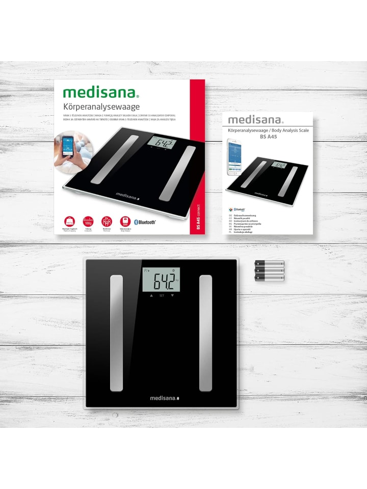 Medisana BS A45 connect Körperanalysewaage 180 kg Personenwaage Körperfettwaage günstig kaufen onesize