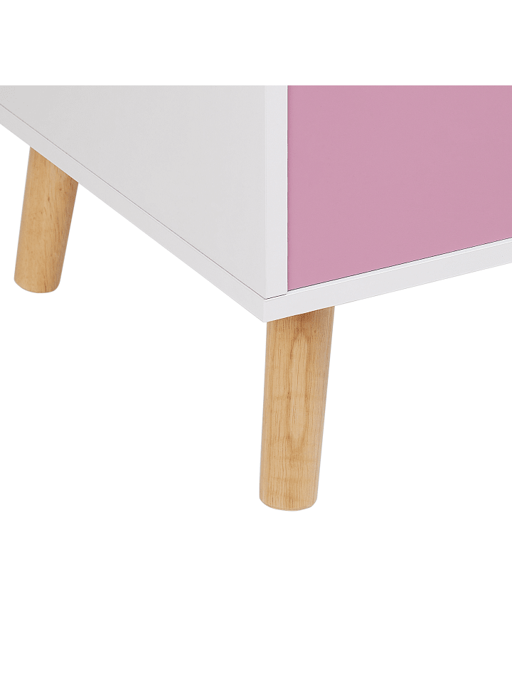 Beliani Sideboard CASPER in Rosa/Weiß/Heller Holzfarbton - (W) 60 x (H) 43 x (L) 41 cm günstig kaufen onesize