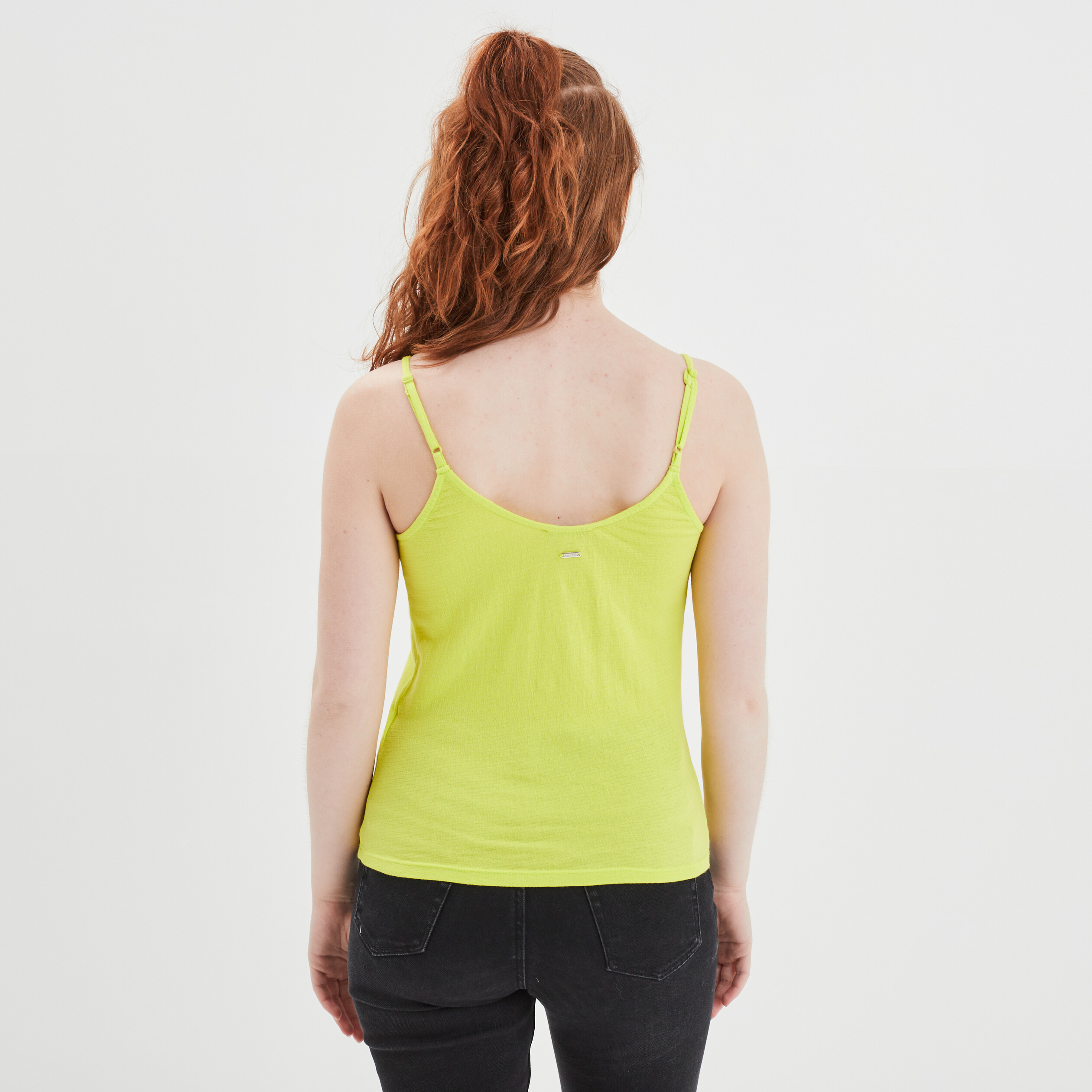 Débardeur cropped avec lien Creeks jaune fluo femme | La Halle
