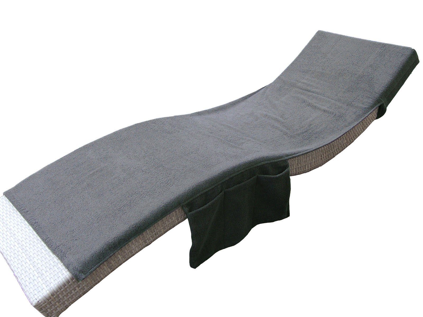 beties Liegenauflage Daylight, (Kein Set, Kein Set), 2 in1 Frottee Liegenauflage ca. 70x200 cm umwandelbar in eine Badetasche+Seitentaschen (anthrazit-grau)
