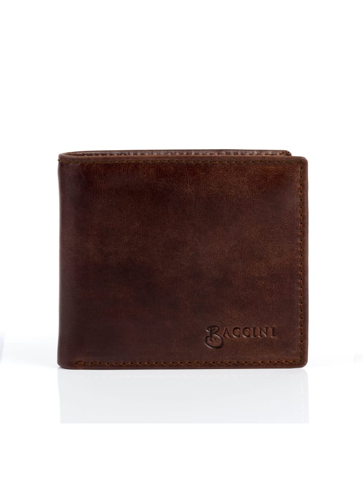 BACCINI Leder-Geldbörse echt Leder Geldbeutel handgefertigt Portemonnaie in braun günstig kaufen onesize