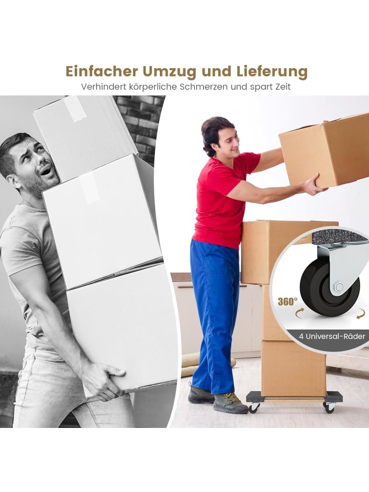 COSTWAY Transportroller bis 450kg in Beige günstig kaufen onesize