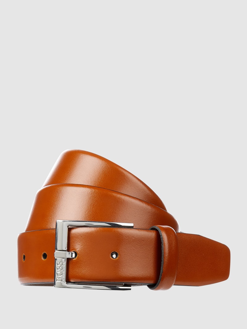 Ledergürtel mit Dornschließe Modell 'Elloy' in cognac
