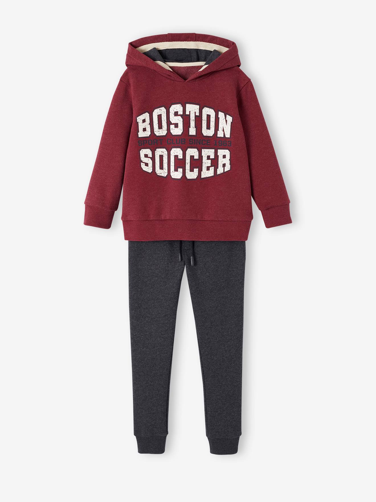 Ensemble sport garçon sweat à capuche et jogging en molleton marine