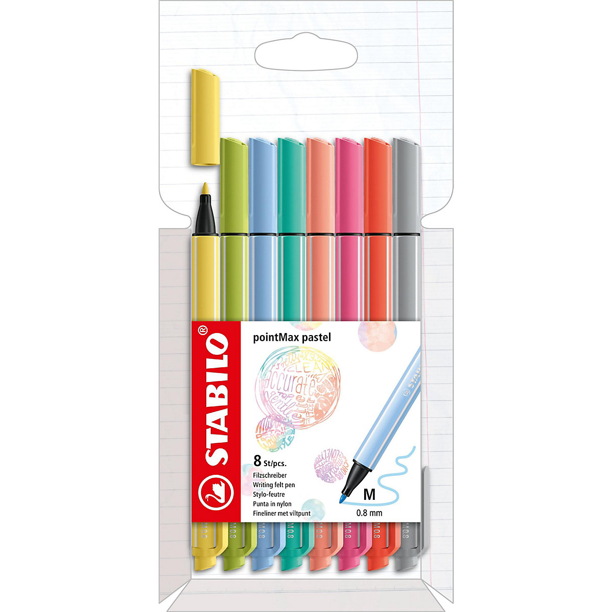 Filzschreiber pointMax PASTEL, 8 Farben