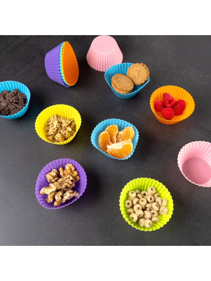 Intirilife Silikon Muffinformen Cupcakeformen in Bunt günstig kaufen