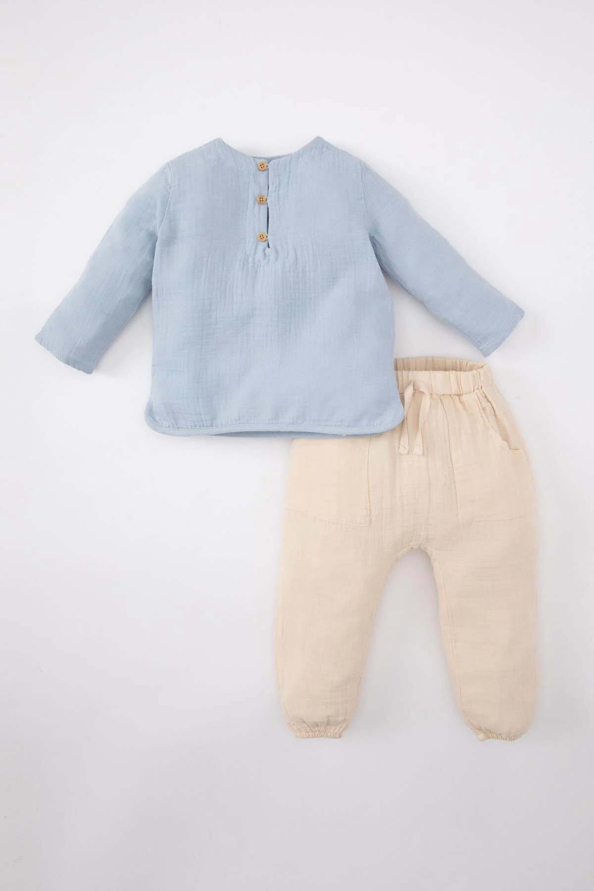 DeFacto  Baby Jungen Langarm Musselin Hemd Hose 2er Set B9502a524sm