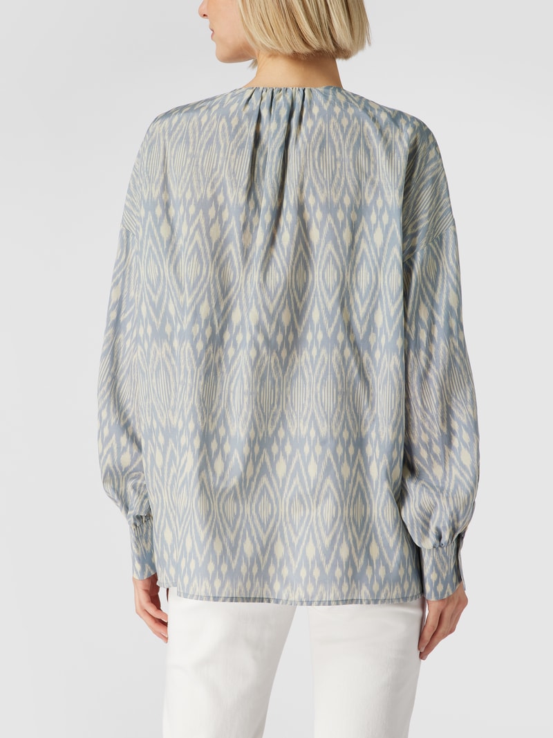 Bluse im Oversized-Look in bleu meliert