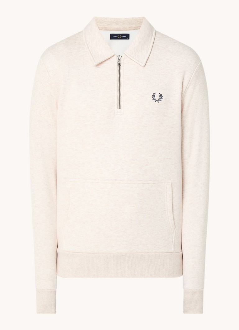 Sweter Fred Perry z zamkiem błyskawicznym i haftowanym logo