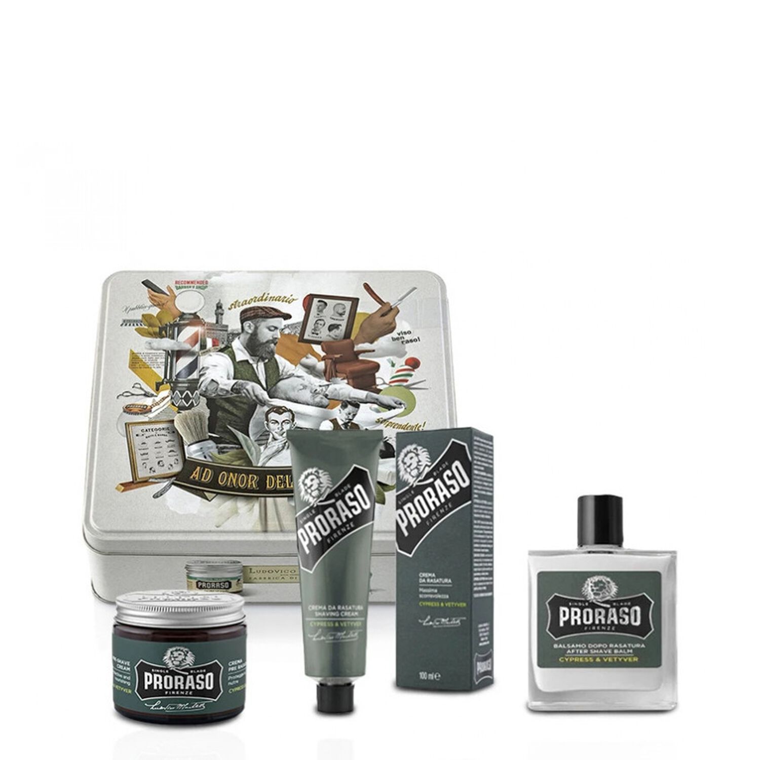 Proraso de Rasage Cyprès & Vetiver Coffret Crème Avant-Rasage 100 ml + 2 Produits