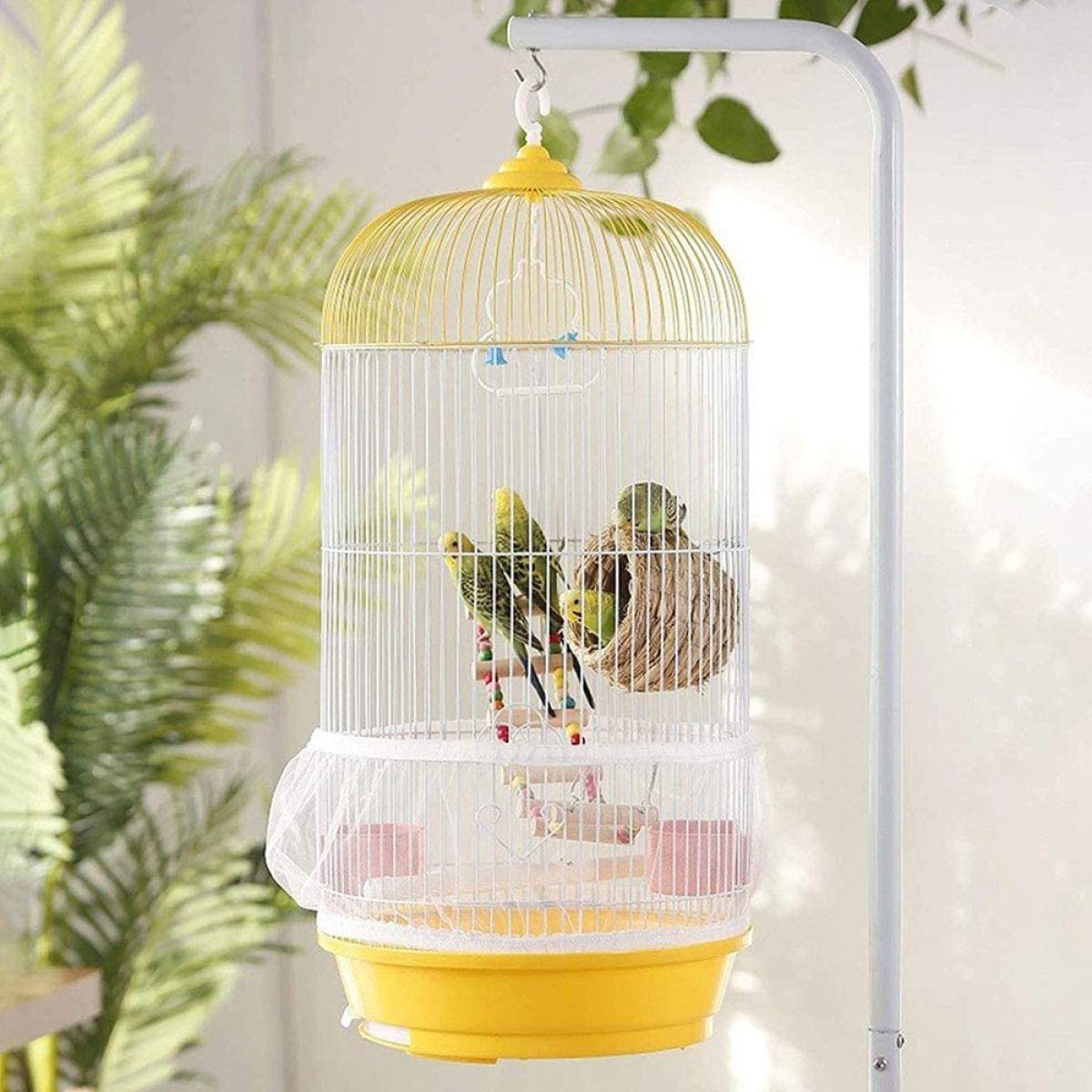 Rwoythk Vogelkäfig Vogelkäfig Schutznetz Mesh Rock mit Verstellbaren Kordelzug