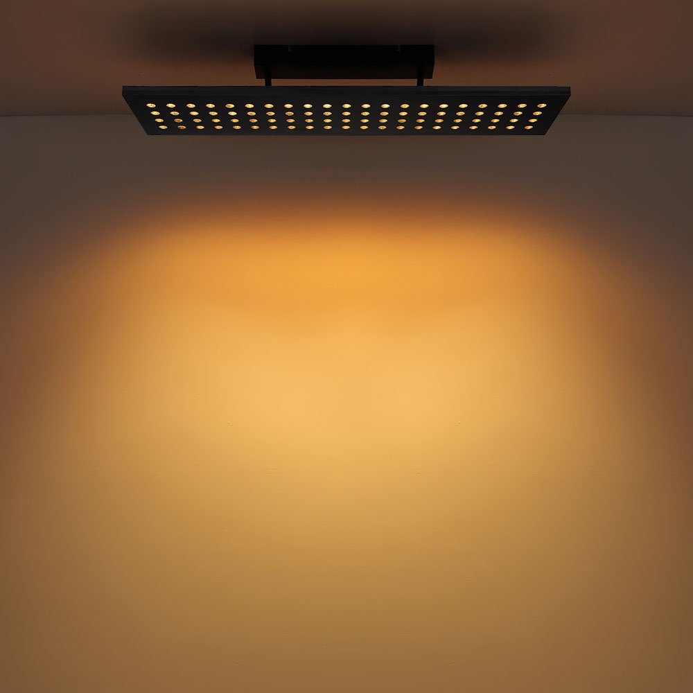 Globo LED Deckenleuchte, LED-Leuchtmittel fest verbaut, Warmweiß, Deckenleuchte dimmbar 3 Stufen Holzleuchte LED Deckenlampe schwarz