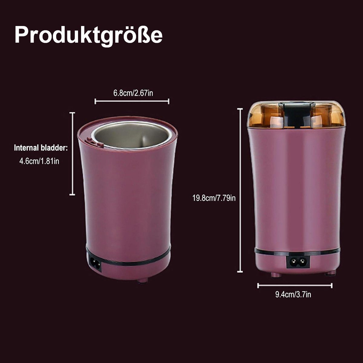 Yoyaxi Kaffeemühle Elektrische Kaffeebohnenmühle mit Reinigungsbürste, Gewürzmühle mit Edelstahlklinge für Samen,Bohnen,Nüsse,Kräuter,Pfeffer