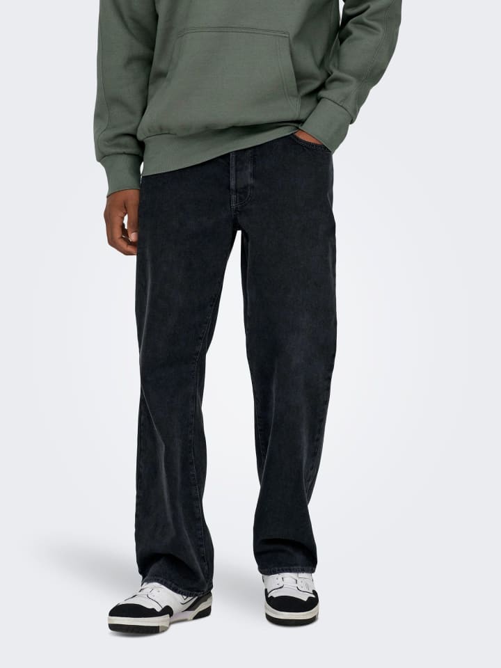Only&Sons Moderne Loose Fit Jeans mit klassischem Style und Komfort in Schwarz günstig kaufen