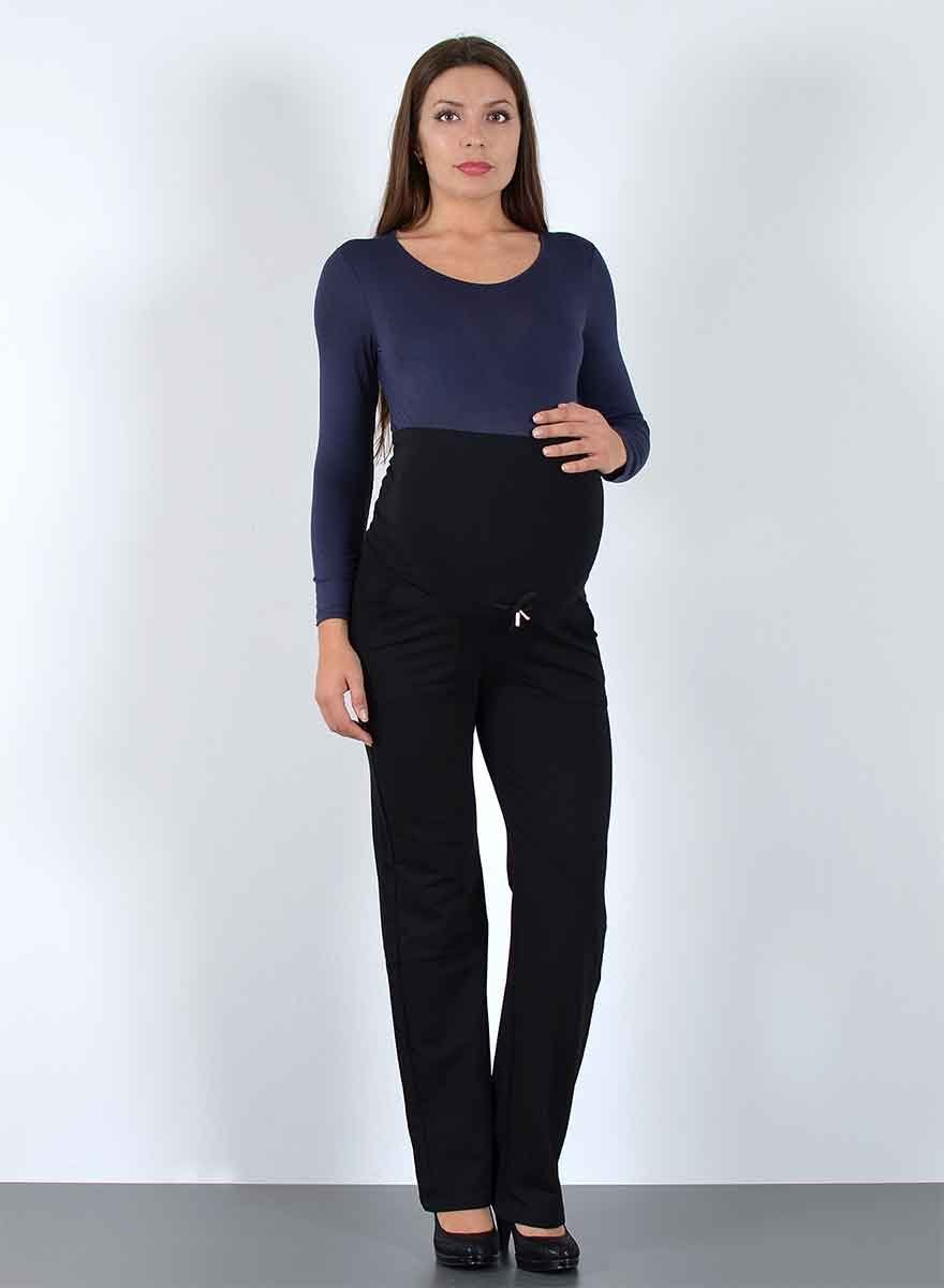ESRA Umstandshose J481-Umstand Damen Schwangerschaftshose mit elastischem Bund Stretch Hose, Schwangerschafts-Hose mit hoher Leibhöhe Stretch-Hose, Sporthose für Schwangerschaft Umstandsmode Hose Damen, Damen Schwangerschaftshose Umstandshose Stretch