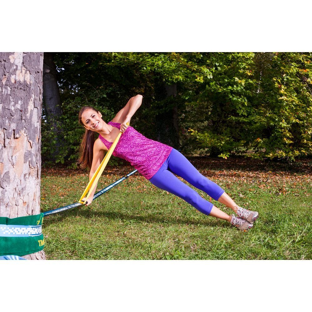 Gibbon Slackline Stetchband-Set für Slackline, Stretchband mit Handgriffen