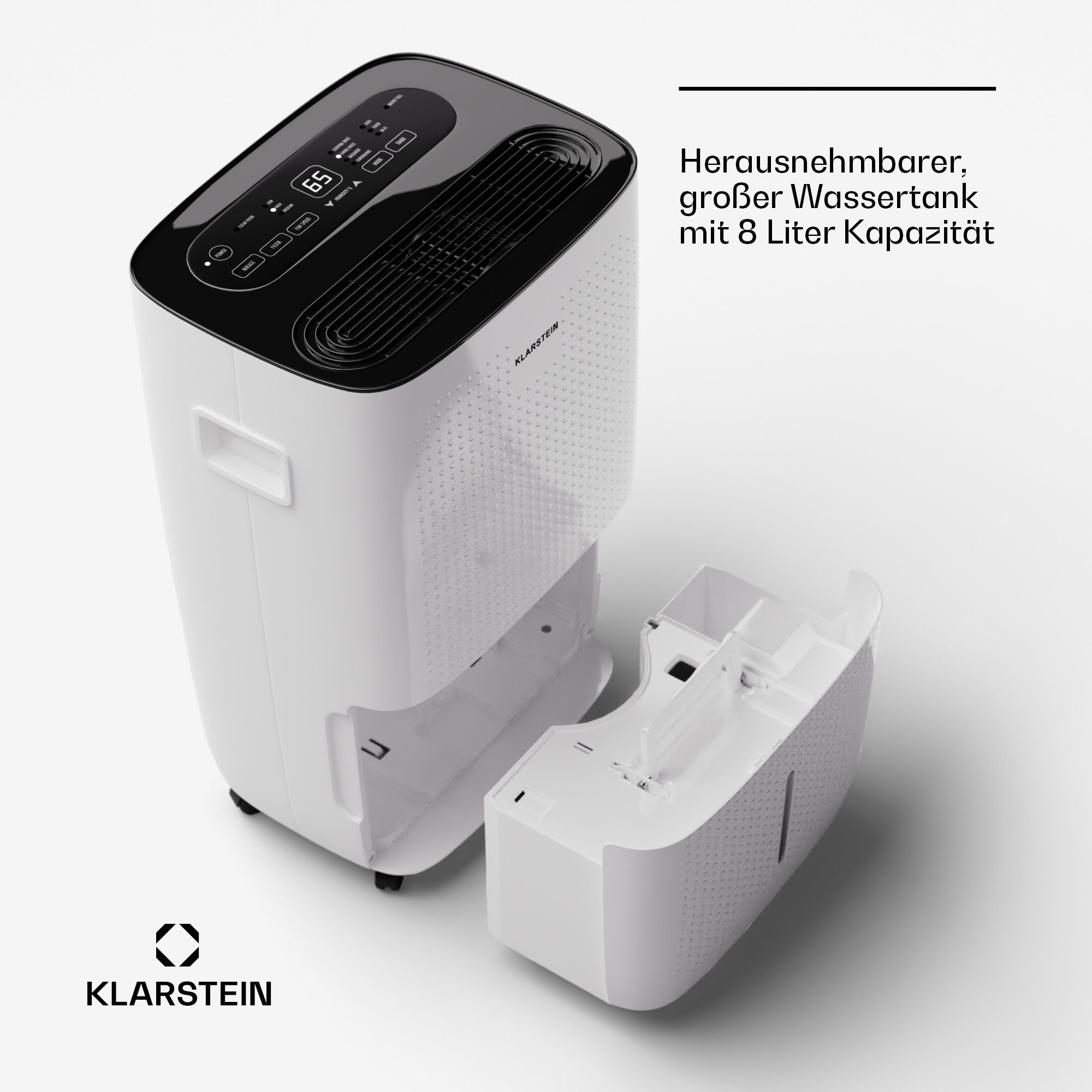 Klarstein Luftentfeuchter DryFy Connect 60 Luftentfeuchter, Elektrisch 60l/d 8 L Wasser Tank Wifi App