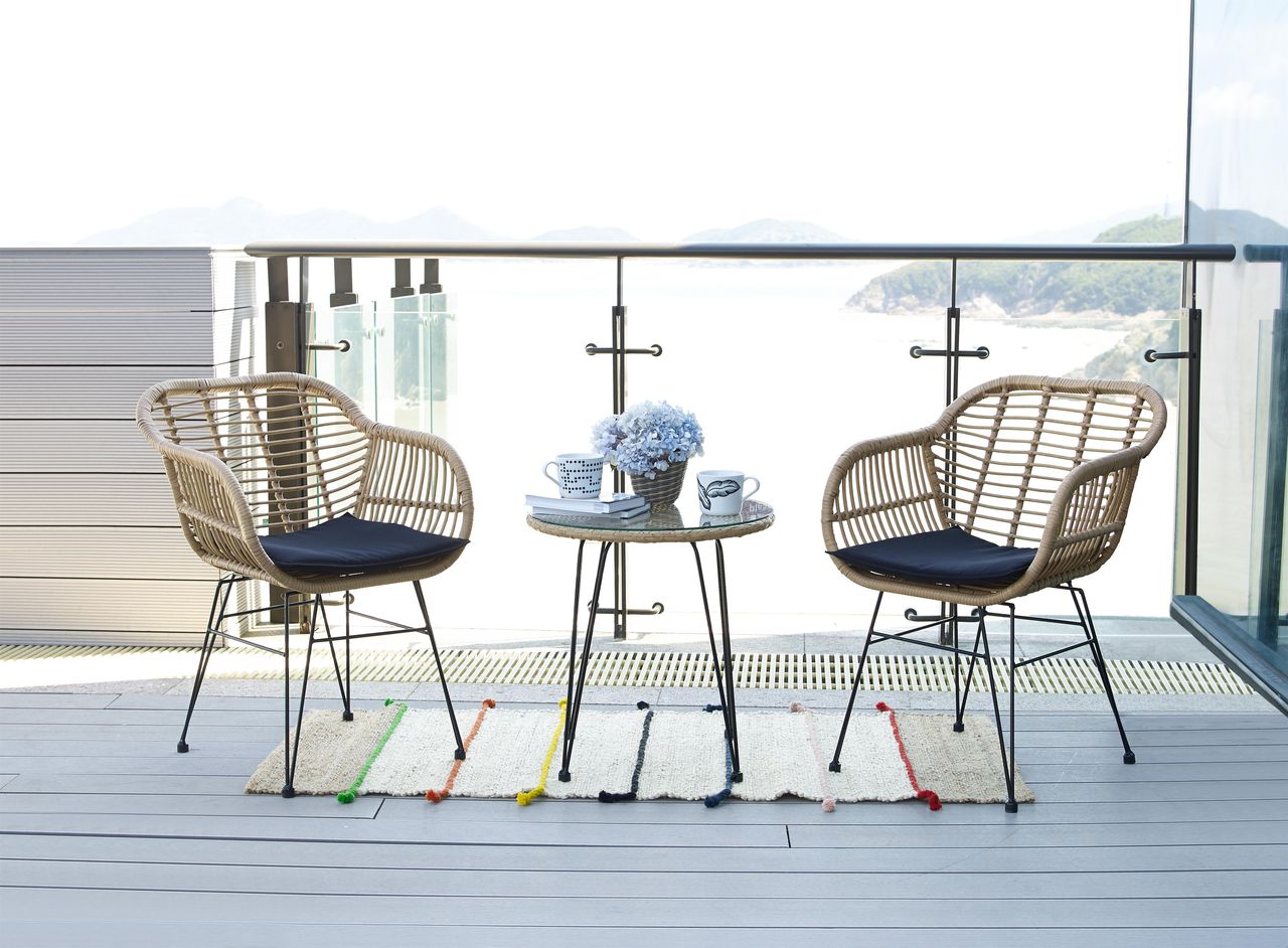 Happy Home Happy Home Balkonset 3tlg. Bistroset Casualset inkl. Auflagen HGS65-DBL dunkelblau
