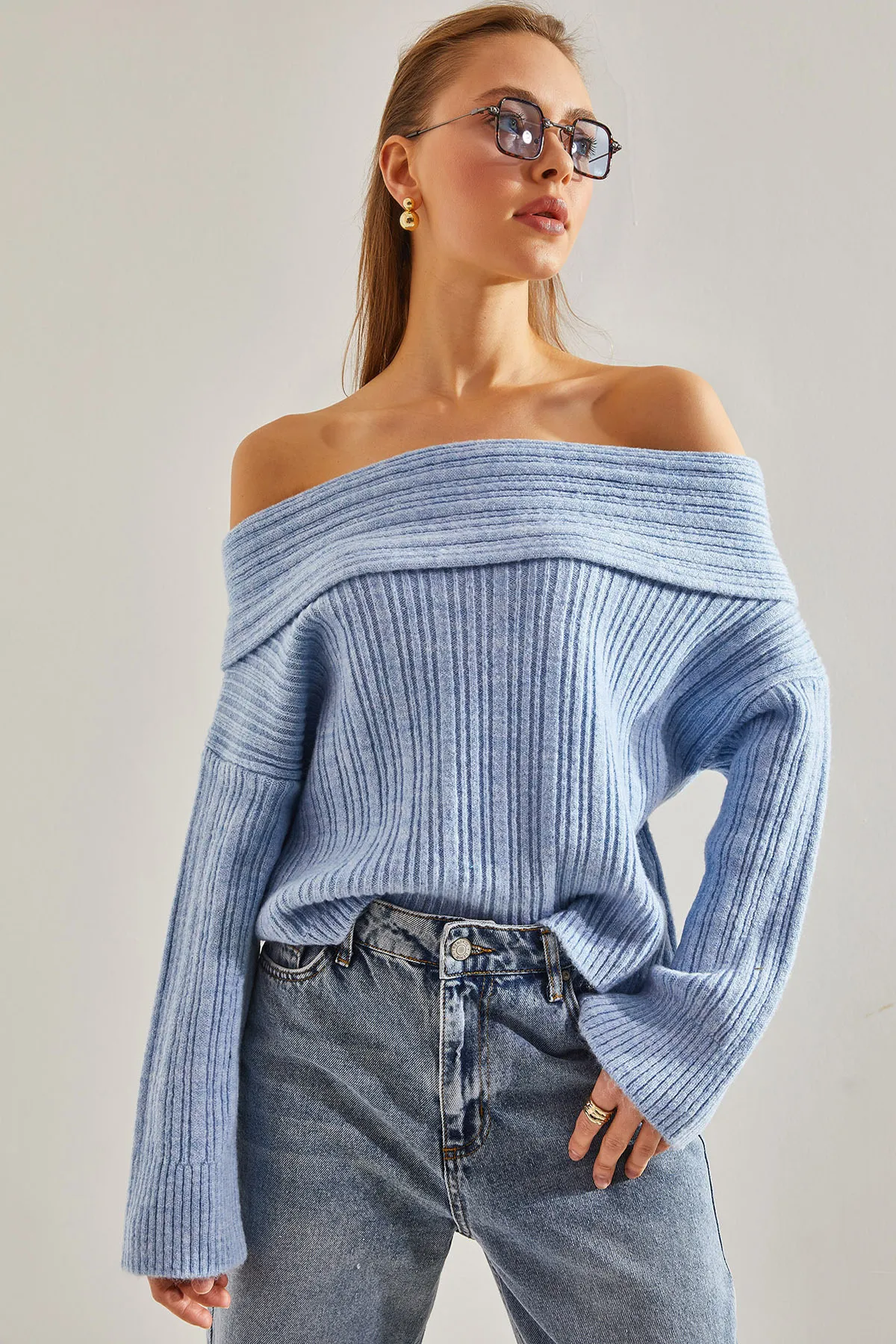 Bianco Lucci  Damenpullover mit Rüschenkragen
